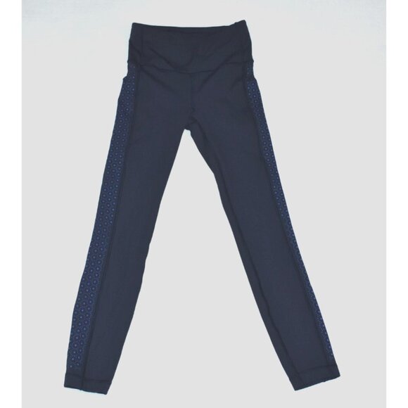 Lululemon Colour Me Quick Women's Leggings Size 4 Navy Blue Nulux 7/8 Tight 25" - Picture 2 of 16